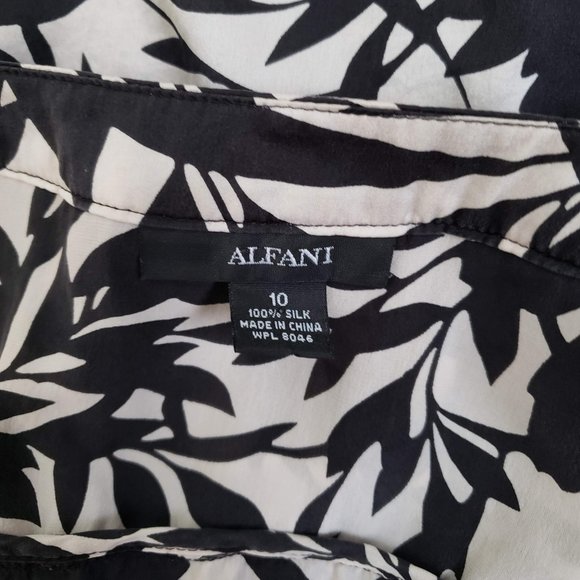 Alfani Silk Ruffle Print Blouse  Size 10 - Picture 6 of 8